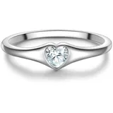 Trilani Ring Herz aus Sterling Silber mit Zirkonia in silber | Gr.: 54