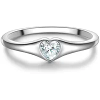 Trilani Ring Herz aus Sterling Silber mit Zirkonia in silber | Gr.: 54