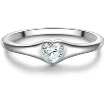 Trilani Ring Herz aus Sterling Silber mit Zirkonia in silber | Gr.: 54