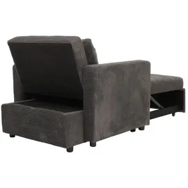 MCW Schlafsessel MCW-L90, Klappsessel Gästebett Relaxsessel, Liegefläche 200x100cm Stoff/Textil Cord ~ dunkelgrau