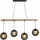 GLOBO LED Hängelampe 4-flg. 140 cm rund schwarz/holz
