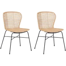 Beliani Rattanstuhl 2er Set ELFROS