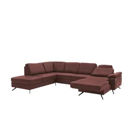 meinSofa Wohnlandschaft Leder lila