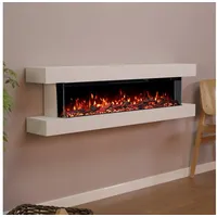 GLOW FIRE Elektrokamin Clear Wall Elektrokamin mit 3D Feuer und Heizung (Thermostat), Elektrischer Wandkamin mit APP Steuerung, Heizleistung (900- 1800 W) weiß 42 cm