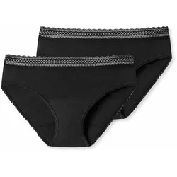 2 Schiesser Perioden-Slips - Damen - Gr. 34/36 - schwarz