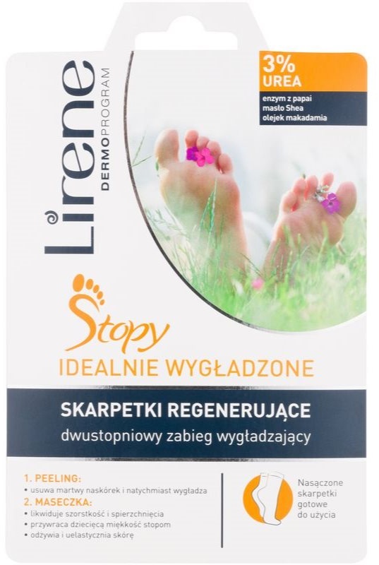 Lirene Foot Care Fußhaut-Regenerierung in zwei Schritten Peeling + Maske in Form von Socken (3% Urea) 1 St.