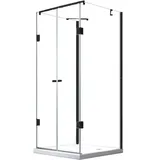 BuyLando.Shop Emma Duschkabine 75 x 195 cm rechts 75 x 120 cm Schwarz Glas