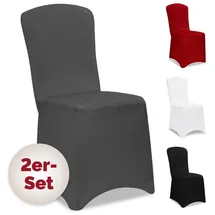 DEUBA Stuhlhussen Grau Stretch 2er Set
