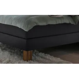 Hasena Rustico Boxspringbett, 140-180 cm Braun / Anthrazit, Liegefläche:140 x 200 cm, Topper:Superio-Topper