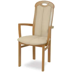 Armlehnstuhl HOME AFFAIRE "ALEX, Stuhl,Armlehnstuhl", beige (buche, beige, buche natur), B:63cm H:103cm T:54cm, Stühle, Stuhl, Armlehnstuhl, Ausführung mit und ohne wasserabweisender Stoff