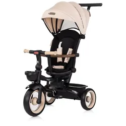 Chipolino Dreirad, Tricycle Urban Lenker mit Licht, klappbar, Sitz drehbar, Korb beige