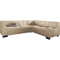 DOMO collection Ecksofa »Norma, moderne Armlehnen, zeitlos und elegant, Breite 247cm, L-Form« wahlweise mit Bettfunktion beige