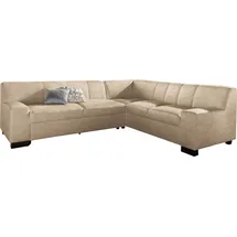 DOMO collection Ecksofa »Norma, moderne Armlehnen, zeitlos und elegant, Breite 247cm, L-Form« wahlweise mit Bettfunktion beige