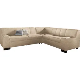 DOMO collection Ecksofa »Norma, moderne Armlehnen, zeitlos und elegant, Breite 247cm, L-Form« wahlweise mit Bettfunktion beige