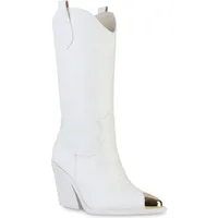 VAN HILL Damen Cowboystiefel Trichterabsatz Stickereien Schuhe 840584 213250