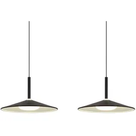 GLOBO Hängeleuchte Esszimmerlampe Pendelleuchte LED schwarz matt Retro 3 Flammig opal