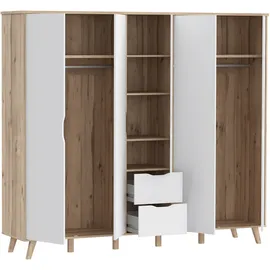 Forte Drehtürenschrank Vankka 228,8 x 201,5 x 52,7 cm Beige