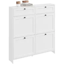 SoBuy Schuhschrank 100 x 107 x 19 cm mit 2 Schubladen / weiß