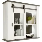 Home Affaire Hängeschrank HOME AFFAIRE "Sherwood", weiß (pinie weiß dekor), B:93cm H:90cm T:31cm, Holzwerkstoff, Schränke, Hängeschrank, mit Scheunentorbeschlag aus Metall, Höhe 90 cm