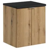 ROYAL24_MARKT Waschbeckenunterschrank - Nova Oak N BM235- Erhältlich in 3 Unterschrank größen 80,60,50cm (Waschbeckenunterschrank, 2-St., Premium - Nova Oak N) Luxus – Modern – Präzise. schwarz 50 cm