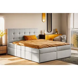 kaiser möbel Boxbett, Hellgrau, H3, 160x200 cm Schlafzimmer, Betten, Boxspringbetten