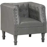vidaXL Sessel 60 x 52 x 65 cm Grau Leder