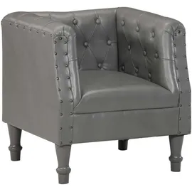 vidaXL Sessel 60 x 52 x 65 cm Grau Leder