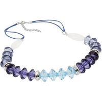 Gallay Perlenkette Kette Facettenperle blau, Kordel blau, 45cm (1-tlg) blau