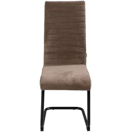 Home4You Schwingstühle 2er Set, Braun - Schwarz - Cordbezug - Metall - 2er Set