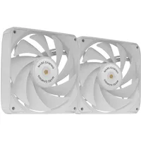 Mars Gaming MF-NCLX2, Kit 2x Ultra-Leise 120mm Lüfter, Hybridblatt-Design, 2-in-1 Lüfter mit Hyperbalanced FDB Kupferlager, PWM-Anschluss-System, Anti-Vibrations-Pads, Weiß