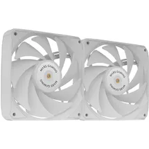 Mars Gaming MF-NCLX2, Kit 2x Ultra-Leise 120mm Lüfter, Hybridblatt-Design, 2-in-1 Lüfter mit Hyperbalanced FDB Kupferlager, PWM-Anschluss-System, Anti-Vibrations-Pads, Weiß