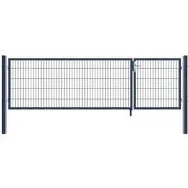 Home Deluxe Doppelflügel Gartentor 350 x 200 cm Grün/Metall