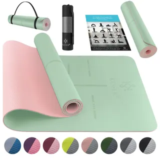 Kesser KESSER® Gymnastikmatte mit Tragegurt rutschfest TPE Yogamatte Gepolstert & rutschfest Fitnessmatte , 183 x 61 Trainingsmatte für Fitness Sportmatte, Pilates & Gymnastik Workout extradick