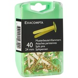 Exacompta 14742E 40er Pack Musterbeutel-Klammern 24mm gold aus Aluminium in praktischer Aufbewahrungsbox