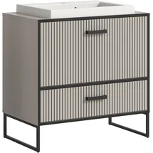 WELLTIME Waschbeckenunterschrank Locri 80 x 84 cm Schwarz