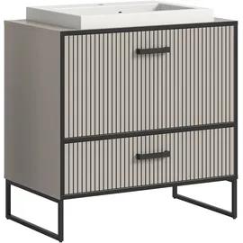 WELLTIME Waschbeckenunterschrank Locri 80 x 84 cm Schwarz