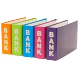 Livepac-Office Bankordner DIN 140x250 mm Orange/Hellgrün/Hellblau/Pink/Lila 5 St.