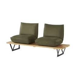 KOINOR Kufenbank  Leder Schwof , grün , Maße (cm): B: 190 H: 88 T: 70.0
