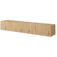 Selsey Telire - TV-Lowboard stehend in Wotan Eiche, Lamellenfront,
