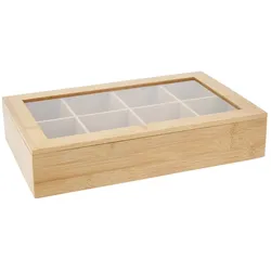 WellHome - Bambus-Tee-Organizer mit 8 Fächern