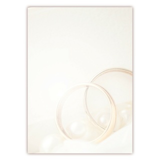 Motivpapier Briefpapier (Hochzeit-5171, DIN A4, 25 Blatt) goldene Ringe