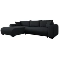 Mirjan24 Eckcouch Cord 5-Sitzer Schwarz