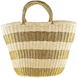 COLLEZIONE ALESSANDRO Strohtasche Aurel mit goldenen Akzenten und XXL-Henkel 42cm x 30cm x 16cm