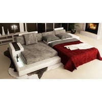 BULLHOFF Schlafsofa Schlafsofa Ecksofa Schlafcouch Wohnlandschaft Leder/Stoff Couch Designsofa Bettsofa L-Form Sofa XXL Ottomane weiß grau »HAMBURG III« von BULLHOFF, made in Europe, das "ORIGINAL" grau