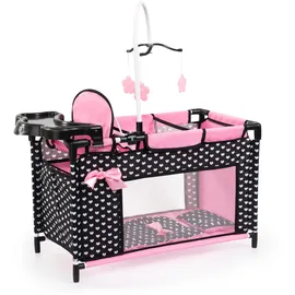 Bayer Design Puppenbett Multi, Schwarz/Rosa