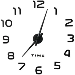 Relaxdays DIY Wanduhr, 3D-Zahlen, Uhr Wandtattoo zum Aufkleben, einfache Installation, Größe variabel, modern, schwarz