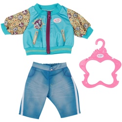 Baby Born Puppenkleidung Outfit mit Jacke, 43 cm, mit Kleiderbügel blau