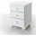 TICAA Nachtkommode Ivo Kiefer mit 3 Schubladen Weiß