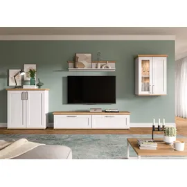 Home Affaire Wohnwand Cosenza, (Set, 4-St), Cosenza, Breite: 336 cm,Vitrine,Highboard,Lowboard, Wandboard weiß