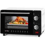 WOLTU Minibackofen 10 Liter, 650 Watt Toasterofen, Kleiner elektrischer Backofen, 100-230 °C, 60 Min, Ober- und Unterhitze, mit Backblech Grillros... - Schwarz/Weiß